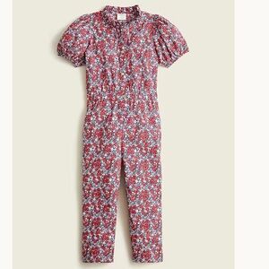 J. Crew Crewcuts Girls' Puff-Sleeve Jumpsuit in Floral Print, Size 6